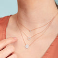 Showstopper 925 Silver Triple Layered Necklace in Rose Gold