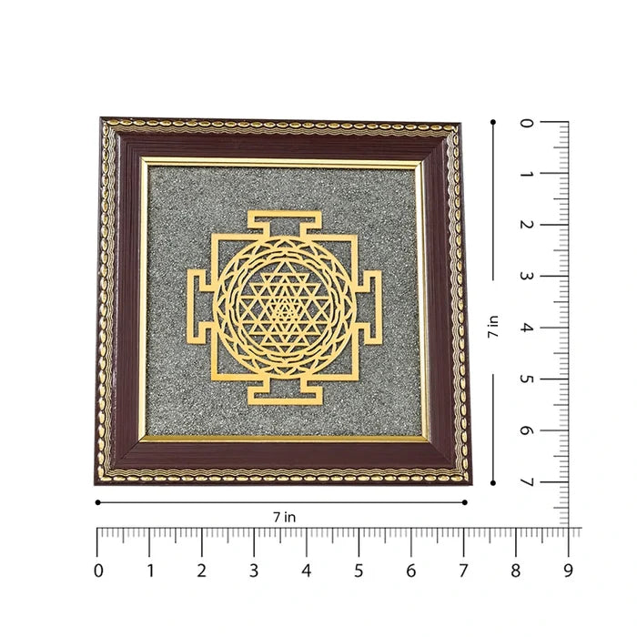 Shree Yantra Raw Pyrite Frame for Wealth Manifestation - view 2