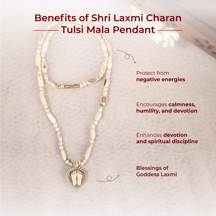 Shri Laxmi Charan Tulsi Mala Pendant | Blessings of Shri Laxmi - view 4