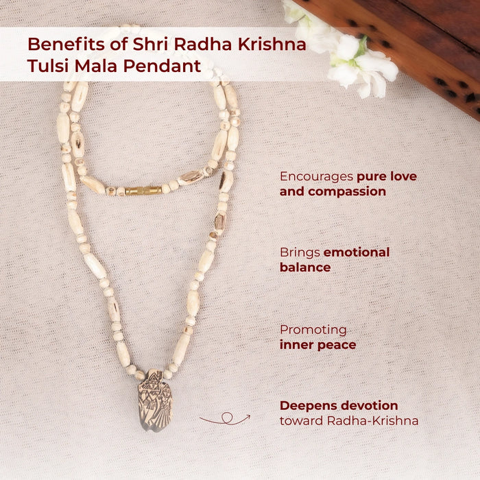 Shri Radha Krishna Tulsi Mala Pendant | Blessings of Shri Radha Krishna - view 3