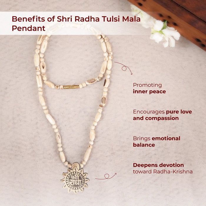 Shri Radha Tulsi Mala Pendant | Blessings of Shri Radha Ji - view 3