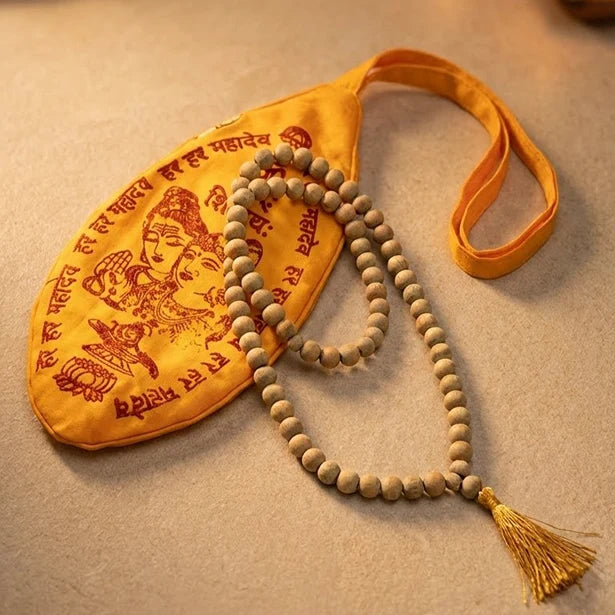 Shuddhi Jaap Combo: Original Kapoor Mala & Premium Jaap Bag