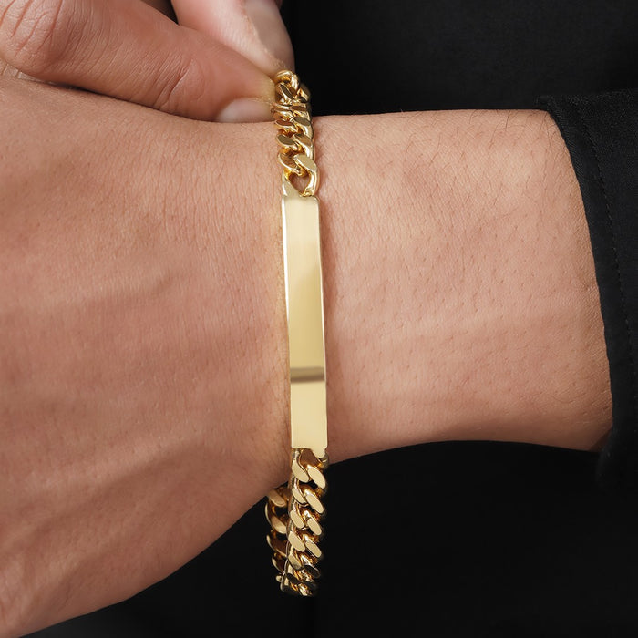 Signature Shine Gold Plated 925 Sterling Silver Men's Bracelet