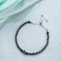 Silent Guardian Black Beaded 925 Silver Evil Eye Bracelet (Adjustable)
