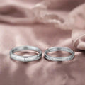 Silent Promise Rhodium Plated 925 Silver Couples Rings (Adjustable)