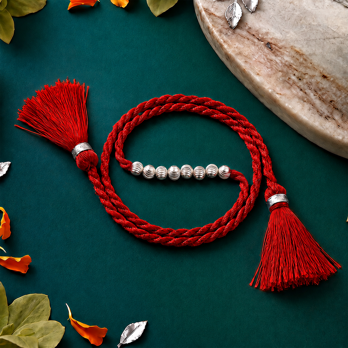 Silver Beaded 925 Silver Rakhi