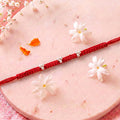 Silver Beaded Rakhi for Bhabhi