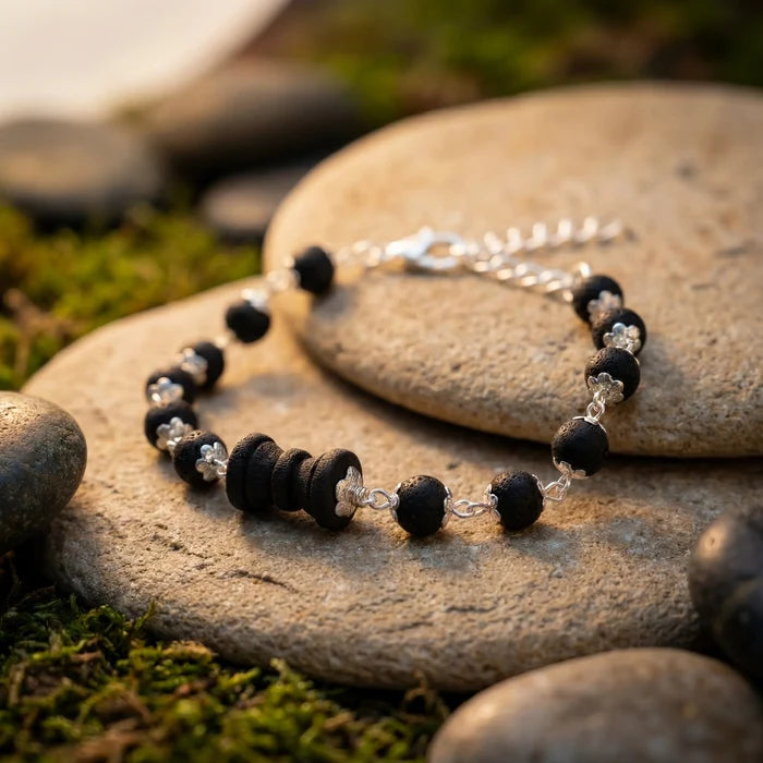 Silver Cap Karungali Bracelet with Karungali Damroo - view 6