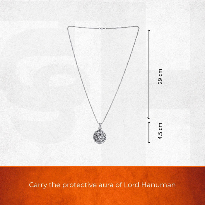 Silver Plated Bajrangbali Mukh Pendant - view 2
