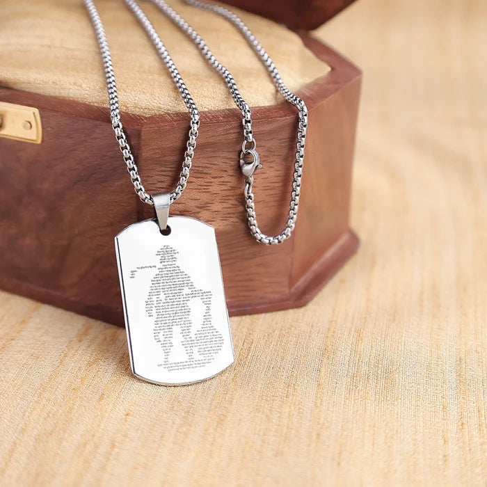 Silver Plated Hanuman Chalisa Pendant