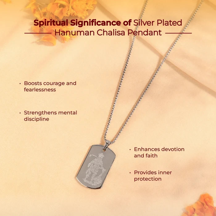 Silver Plated Hanuman Chalisa Pendant - view 3