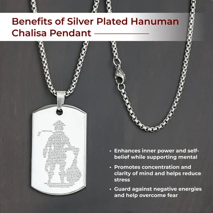 Silver Plated Hanuman Chalisa Pendant - view 4