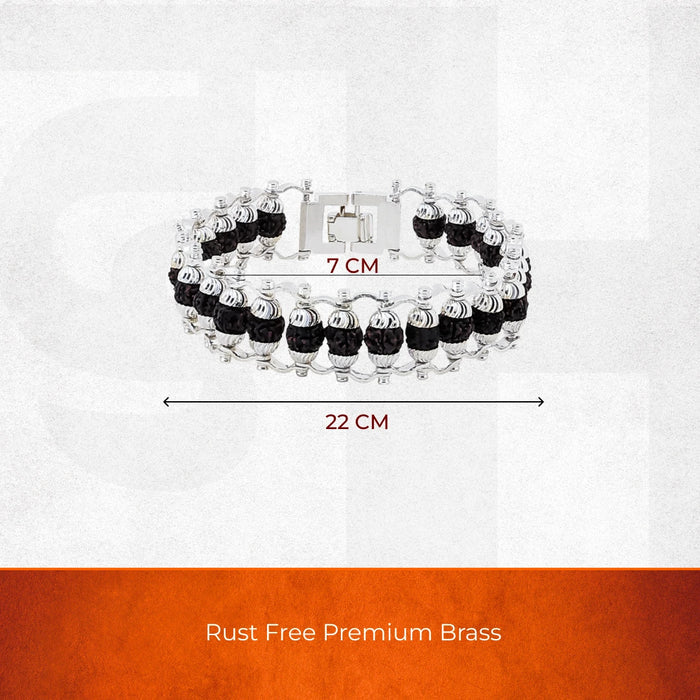 Silver Plated Premium Rudraksha Chain Bracelet - view 4