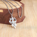 Silver Plated Shiva Trishul & Damaru Pendant