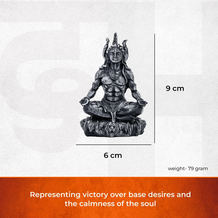 Silver Resin Shiva Murti for Idol for Home, Mandir & Car - view 2