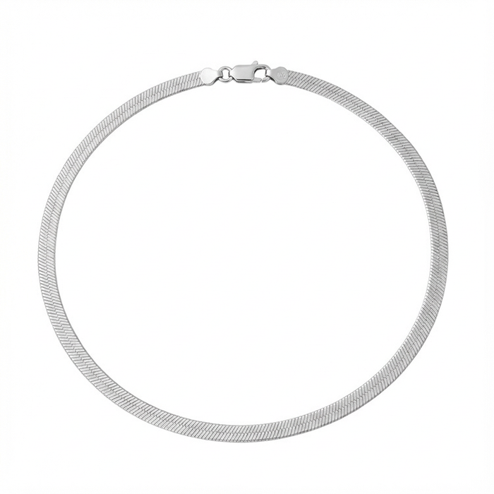 Silver Weave Rhodium Plated 925 Silver Women's Anklet