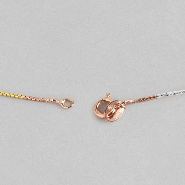 Simple 925 Silver Box Chain In Triple Tone Plating