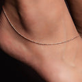 Simple Rose Gold 925 Silver Rolo Anklet