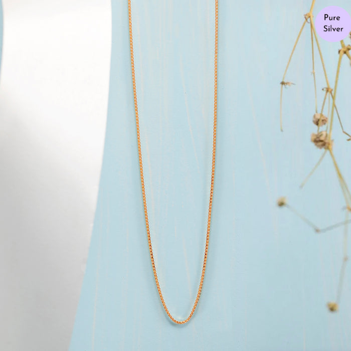 Simple Rose Gold Plated 925 Silver Box Chain