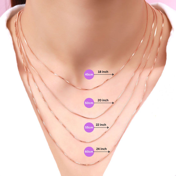 Simple Rose Gold Plated 925 Silver Box Chain