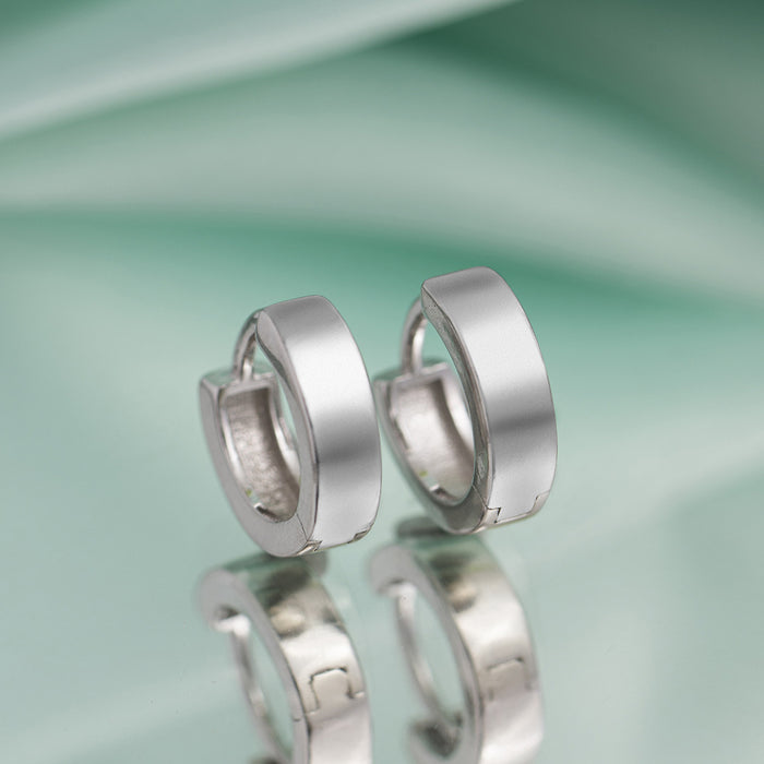 Simple Silver 925 Silver Hoop Earrings
