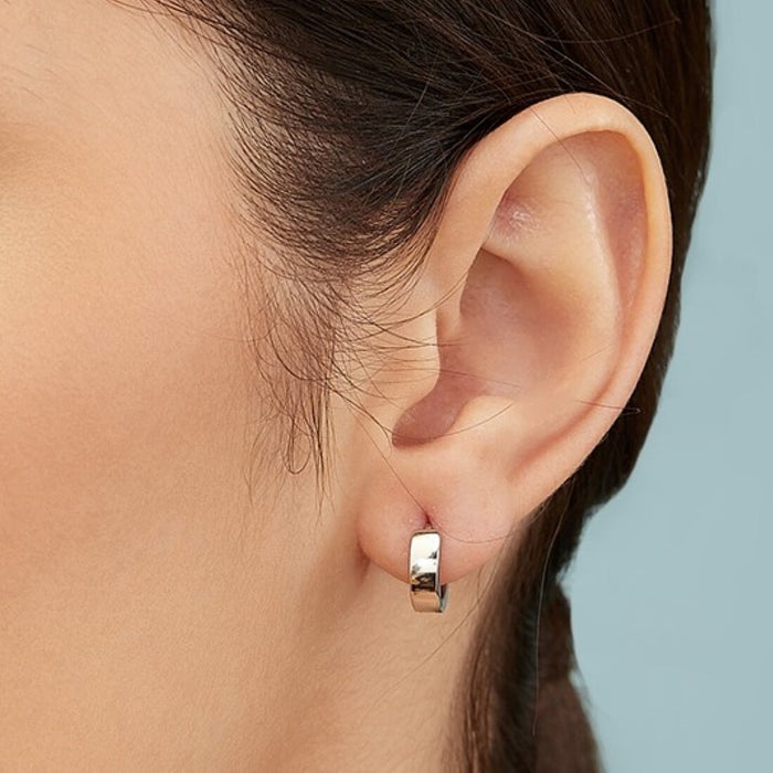 Simple Silver 925 Silver Hoop Earrings