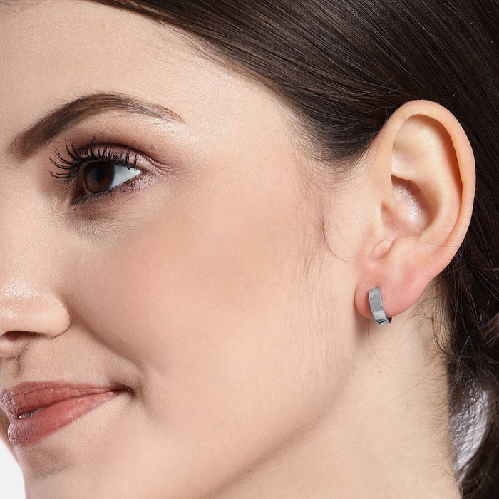 Simple Silver 925 Silver Hoop Earrings