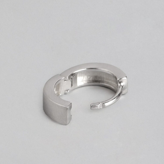 Simple Silver 925 Silver Hoop Earrings