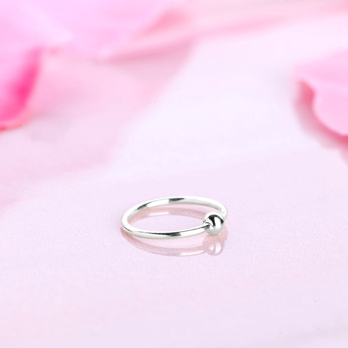 Simple Single Bead 925 Silver Piercing Nose Ring