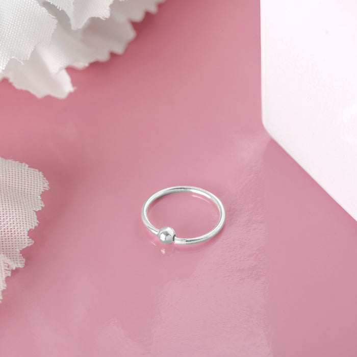 Simple Single Bead 925 Silver Piercing Nose Ring