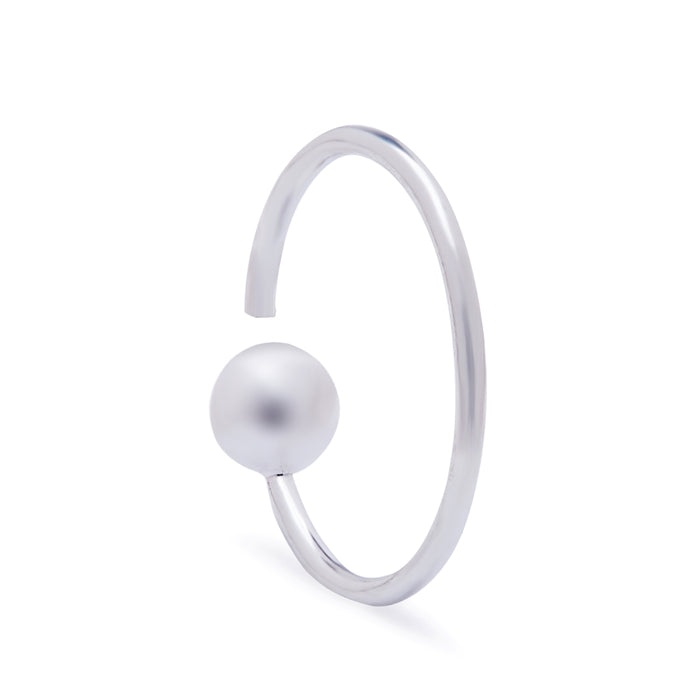Simple Single Bead 925 Silver Piercing Nose Ring