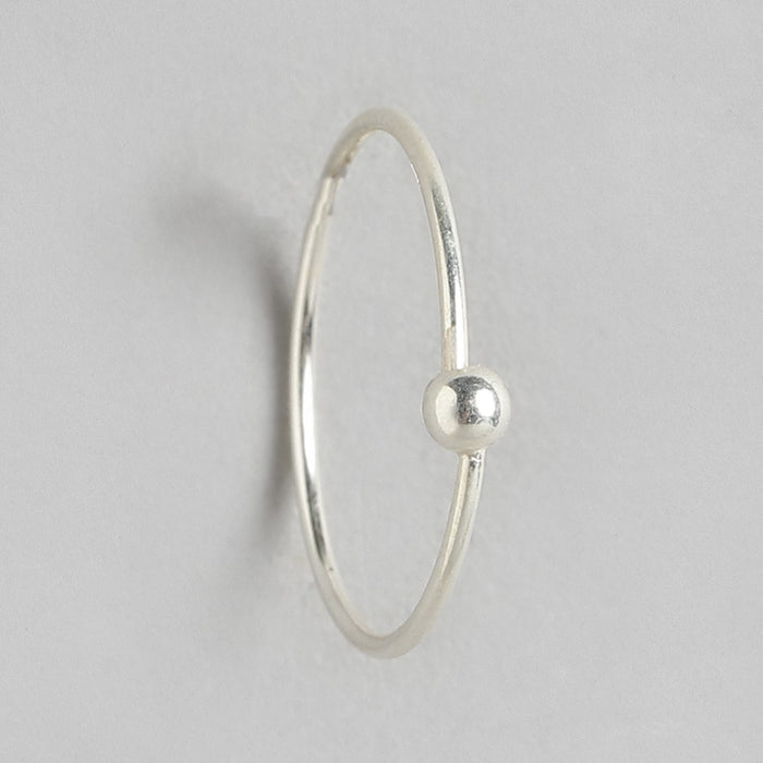 Simple Single Bead 925 Silver Piercing Nose Ring