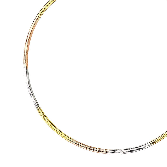 Simple Triple Tone Chain 925 Sterling Silver Bracelet
