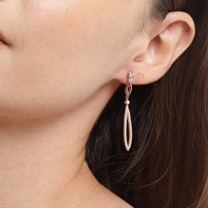 Simplicity in Radiance Rose Gold-Plated 925 Sterling Silver Solitaire Earrings