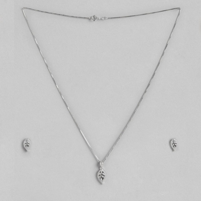 Simplicity Leaf 925 Silver Jewellery Set
