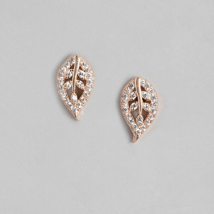 Simplicity Leaf Rose Gold Plated 925 Sterling Silver Jewellery Set