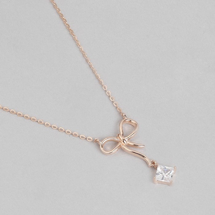 Simply Bow Rose Gold Plated 925 Sterling Silver Jewelry Set