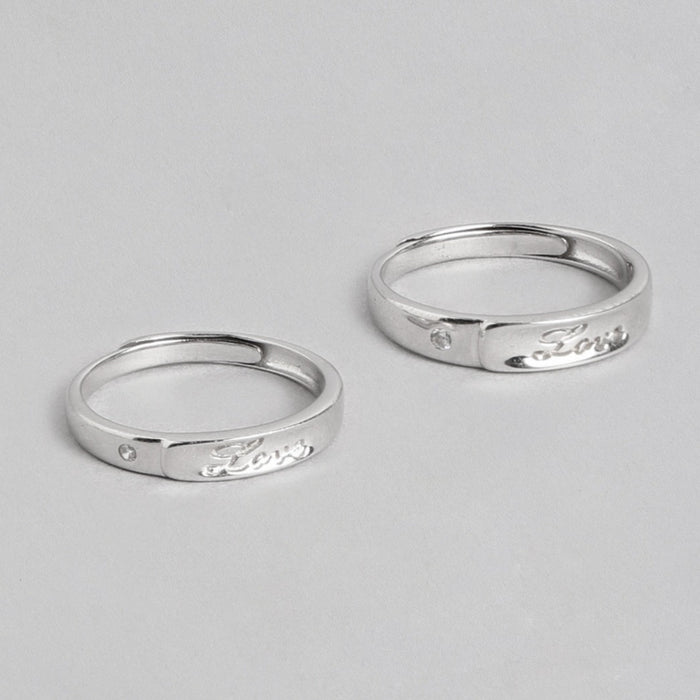Simply LOVE 925 Sterling Silver Couple Ring (Adjustable)
