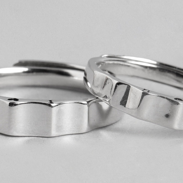 Simply Love 925 Sterling Silver Couple Ring (Adjustable)