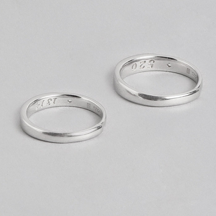 Simply LOVE 925 Sterling Silver Couple Ring (Adjustable)