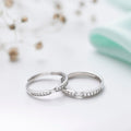 Simply Yours Rhodium Plated 925 Sterling Silver Couple Ring (Adjustable)