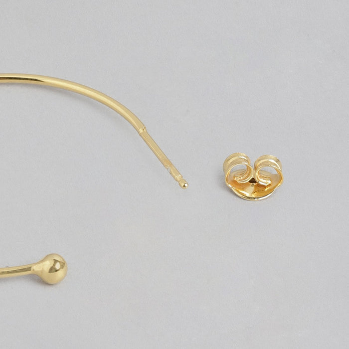 Single Drop Gold Plated 925 Sterling Silver Earring