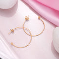 Single Drop Hoop Rose Gold Plated 925 Sterling Silver Earring