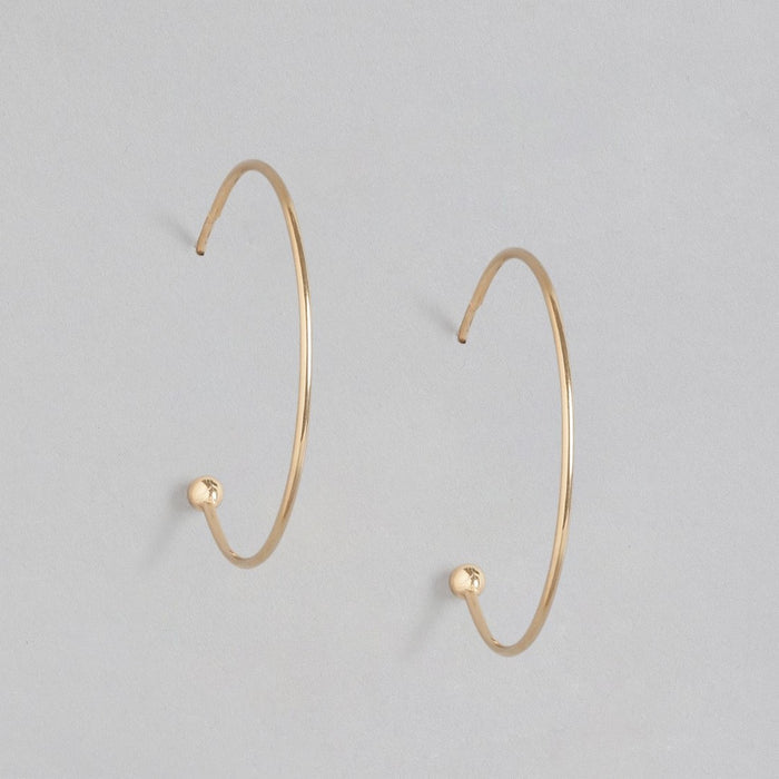 Single Drop Hoop Rose Gold Plated 925 Sterling Silver Earring