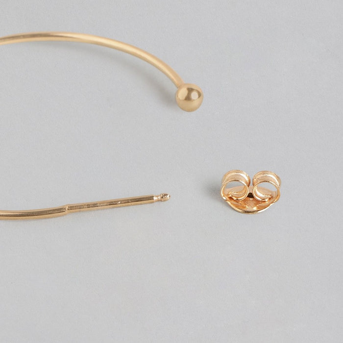 Single Drop Hoop Rose Gold Plated 925 Sterling Silver Earring