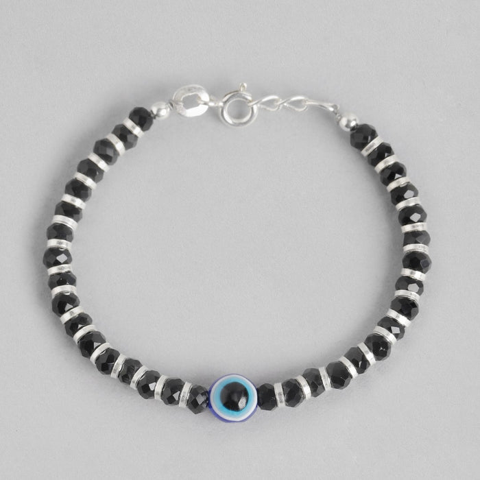 Single Evil Eye Beaded 925 Sterling Silver Kids Bracelet (Age : 0 - 3 Years)