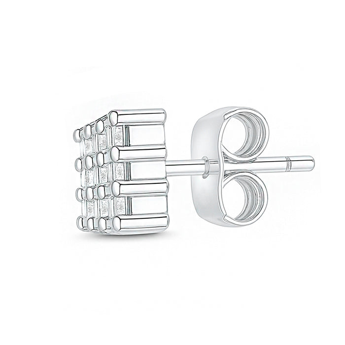 Sky Full of Light Silver Stud Rhodium Plated Earrings