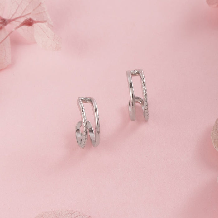 Sleek and Chic Rhodium Plated 925 Sterling Silver Earcuff