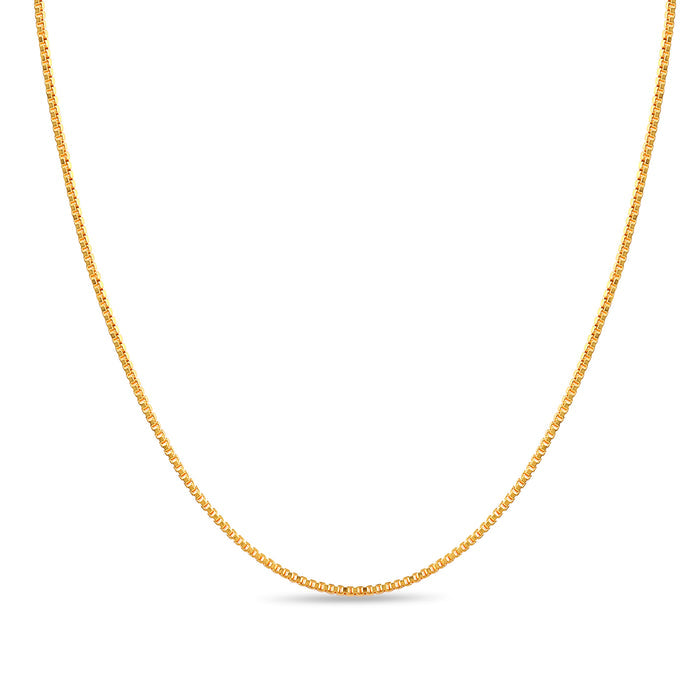 Sleek gold plated 925 Sterling Silver box chain necklace for women. Modern minimalist jewelry – Zavya