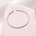 Sleek and Slender Rhodium Plated 925 Sterling Silver Bracelet
